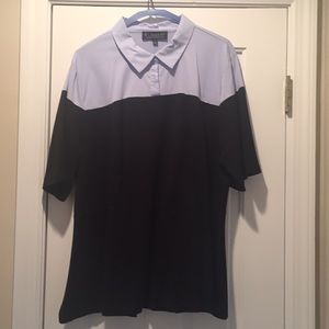 Blue and black stretch blouse